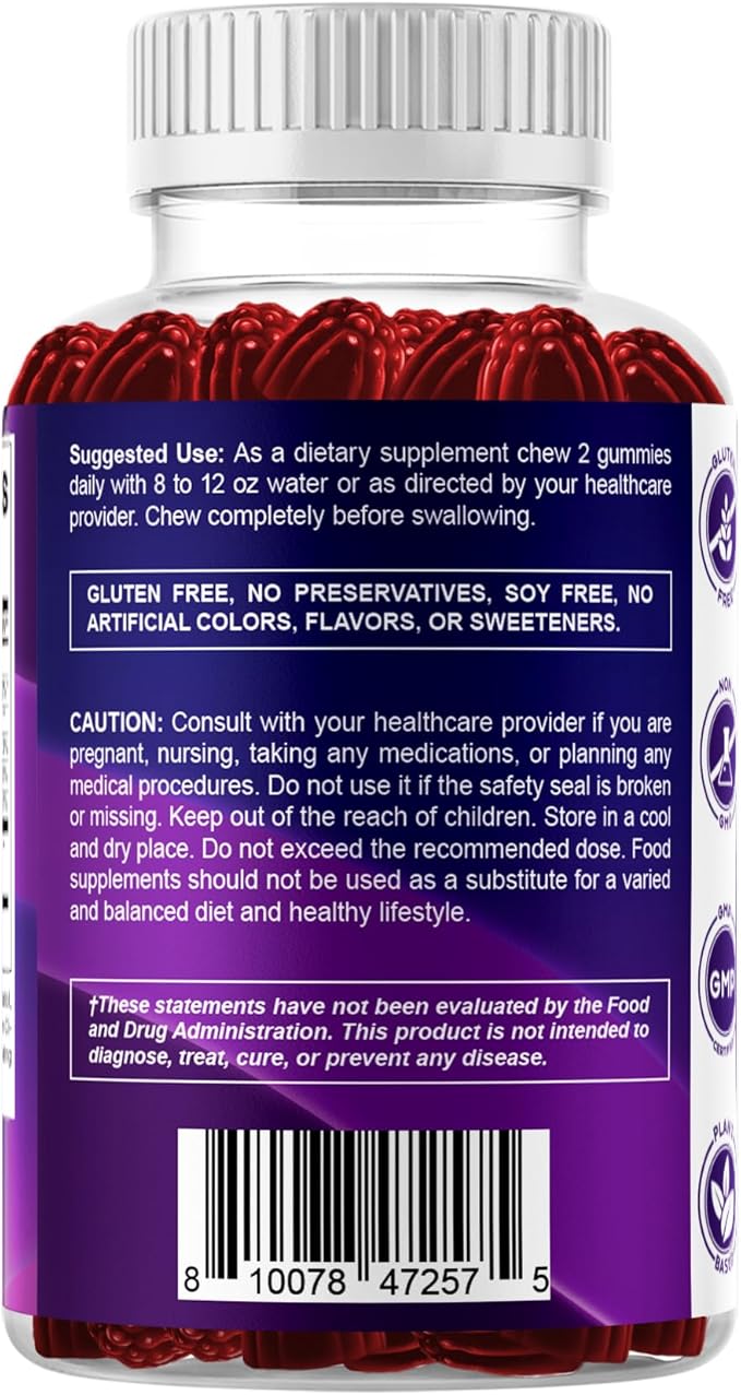 Vitamatic Sugar Free 5-HTP 200mg Gummies with B6 – 60 Pectin-Based Gummies – Mood Support &amp Stress Relief- 2 Pack