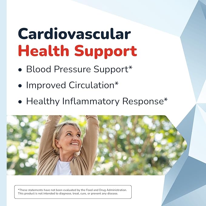 HealthyHeart Support+ 6-in-1 Heart Health Supplements with Ashwagandha CoQ10 Beet Root Olive Leaf Magnesium &amp L-Carnitine Made in USA Doctor-Formulated –120 Capsules 1 Month Supply