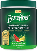 Benefiber Prebiotic GLP-1 Friendly Fiber + Supergreens Dietary Supplement Powder Watermelon Lemonade Flavor 8.8 oz (250g)