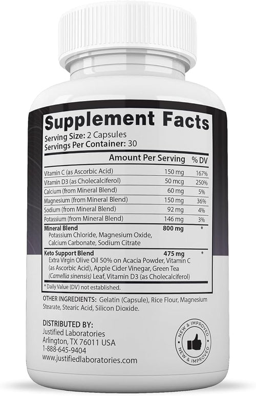 (2 Pack) Advanced Keto 1500 Keto Pills 1275MG New &amp Improved Formula Contains Apple Cider Vinegar Extra Virgin Olive Oil Powder Green Tea Leaf 120 Capsules