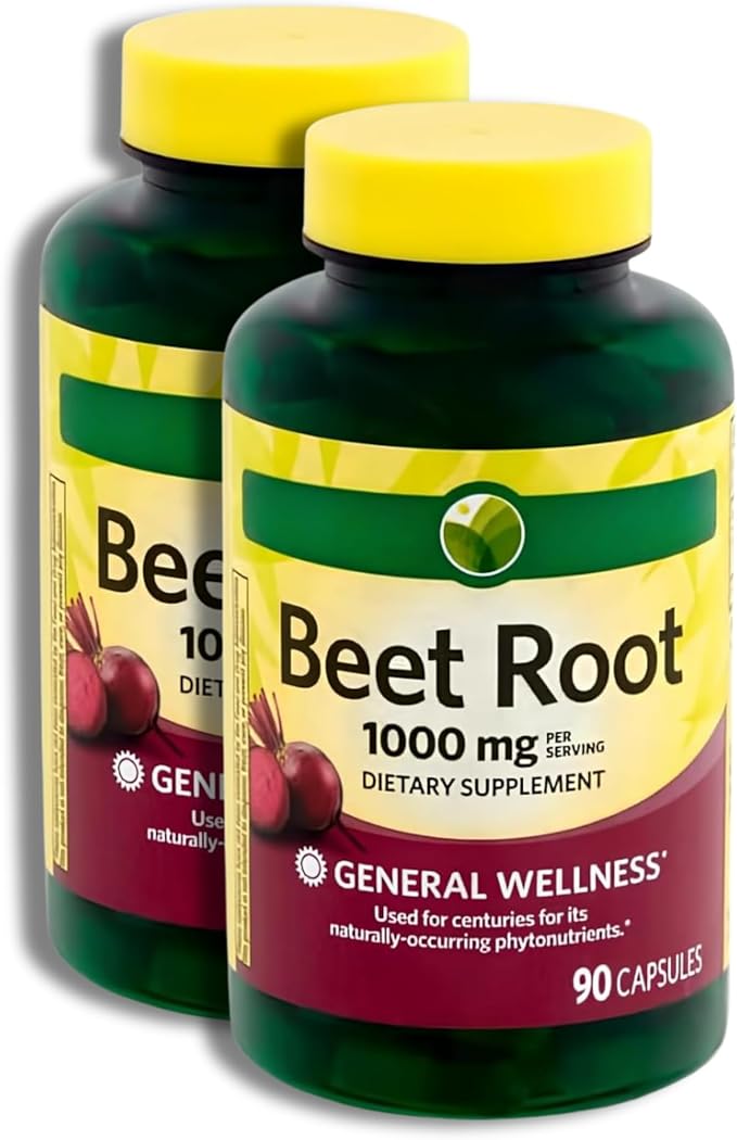 KP+ Spring Valley Beet Root 1000 mg | Natural Energy &amp Circulation Support | Dietary Supplement | 90 Capsules | General Wellness | (2)