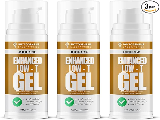 Enhanced Formula – Low T Support Gel – T Booster for Men – Muscle Recovery Energy Booster Healthy Aging – Now with Vitamins D3 K2 B6 and L-Arginine