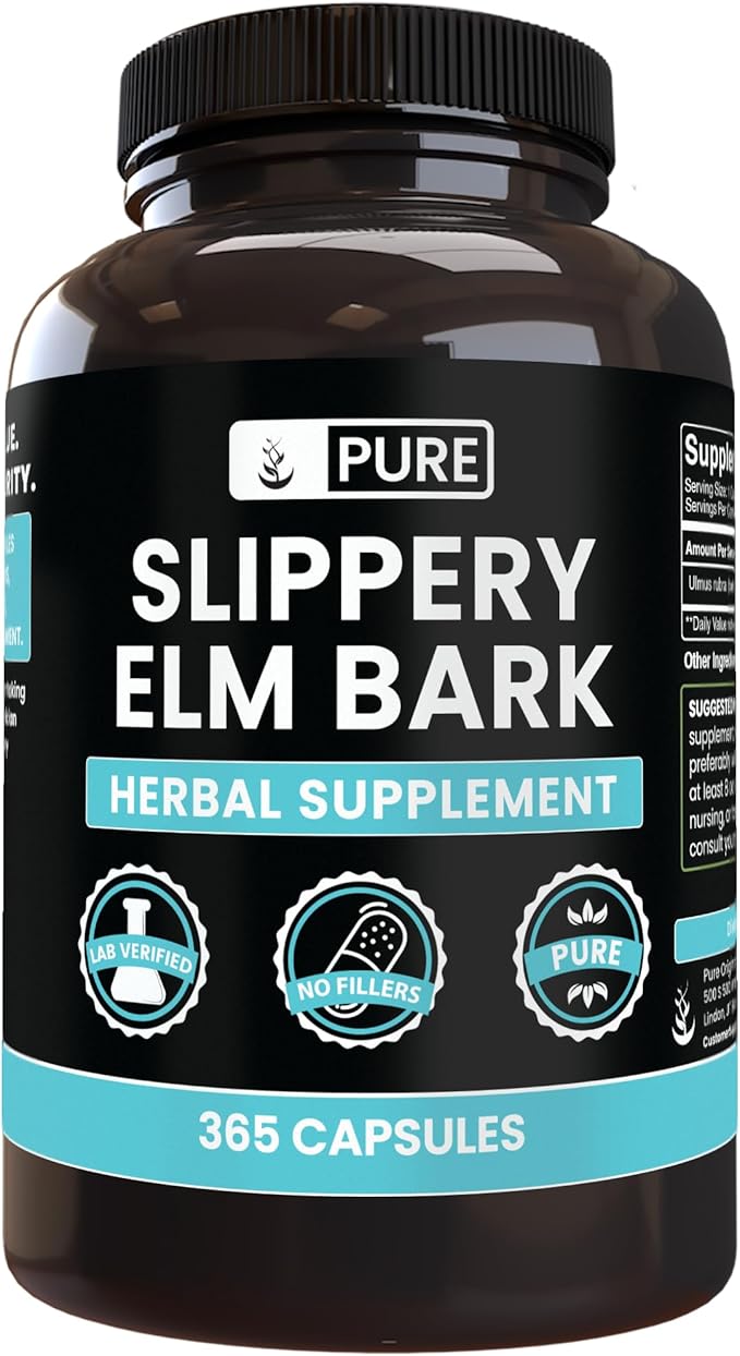 Pure Original Ingredients Slippery Elm Bark (365 Capsules) No Magnesium Or Rice Fillers Always Pure Lab Verified