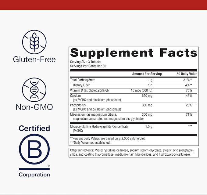 Metagenics Bone Builder with Magnesium - for Comprehensive Bone Strength &amp Wellness* - with Calcium Vitamin D &amp Chelated Magnesium for Quick Absorption - Non-GMO &amp Gluten-Free - 180 Table