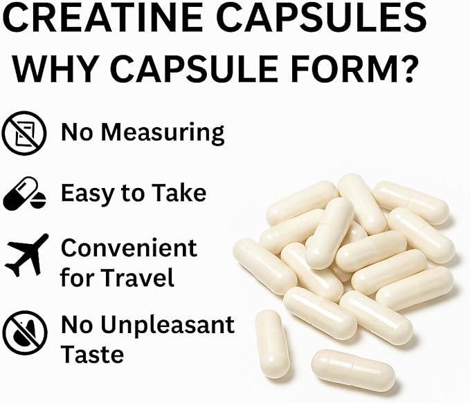 Micronized Creatine Monohydrate 1000 Capsules 250 Servings 750mg of Creatine Monohydrate Per Capsule 3000mg Per Serving
