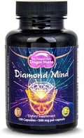 Dragon Herbs Plant Based Supplement for Memory &amp Concentration Support Vegan Adaptogenic Formula with Ginkgo Schizandra &amp Eleuthero - Diamond Mind 100 Capsules