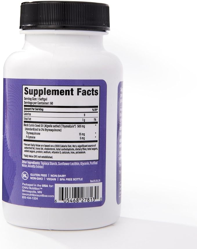 Mood Support Supplement with Full-Spectrum Cold Pressed Black Seed Oil with 3% Thymoquinone | Stress Emotional Balance &amp Serotonin Support Brain Supplement for Men &amp Women 60 Softgels