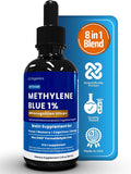 Methylene Blue Drops 2oz-MitoCognition Ultra+ 8-in-1 Pharmaceutical Grade 1% Solution Support Focus Memory Cognition and Energy–No Formaldehyde Third-Party Tested Brain Health Supplement for Humans