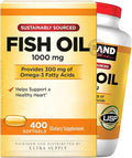 Kirk Lands Signatures Fish Oil 1000 mg (400 ct Value Pack) Softgels Gluten Free
