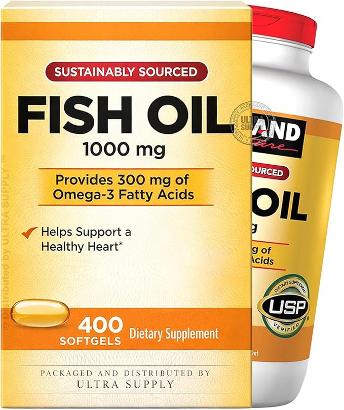 Kirk Lands Signatures Fish Oil 1000 mg (400 ct Value Pack) Softgels Gluten Free