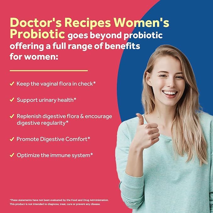Doctor's Recipes Probiotics for Women 200B CFUs 36 Strains with Prebiotics Enzymes &amp Cranberry Vaginal Urinary Digestive &amp Immune Shelf Stable 30 Caps