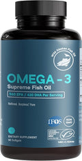 Omega-3 Supreme Fish Oil 1400 mg. MSC Certified +75% Omega-3s 1050 mg 644/336 NO Fish-Burps &amp Improved Absorption | Molecular Distilled Mercury/PCB/Toxin Tested (90 Count (S))