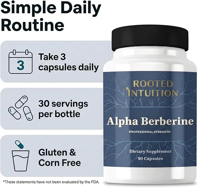 Alpha Berberine | Berberine HCl &amp Alpha-Lipoic Acid for Blood Sugar Cholesterol &amp Metabolic Energy | Non-GMO Gluten Free | 90 Capsules