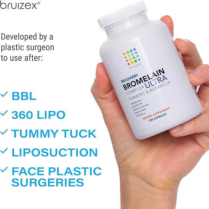 Bruizex Ultra Bromelain and Quercetin Bruising Relief Supplement 120 Capsules | Bruised Skin Trauma Recovery and Swelling Surgery Supplements | Contains Bromelain Quercetin Turmeric and Boswellia