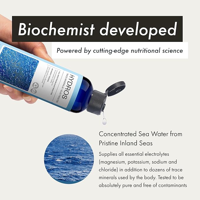 Synchro - Hydros Trace Mineral Drops with Electrolytes Mineral-Rich Water Drop for Electrolyte Water Hydrating Electrolyte Drops for Nervous System Support Mineral Drops for Drinking Water 8 fl oz