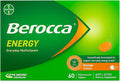 Berocca Energy Vitamin B &amp C Orange Flavour Effervescent Tablets 60 Pack