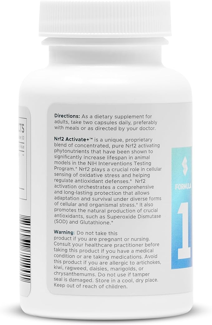 Superior Formulas Nrf2 Activator Supplement – Antioxidant Support for Cellular Health Healthspan and Longevity – Helps Reduce Oxidative Stress – 60 Capsules – Made in USA Non-GMO