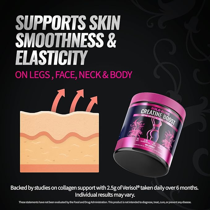 Creatine for Women – Supplement with Collagen &amp BCAA – Supports Muscle Development Post-Workout Recovery Skin Elasticity Healthy Hair &amp Nail - (2 Pack x 30 Servings Unflavored)