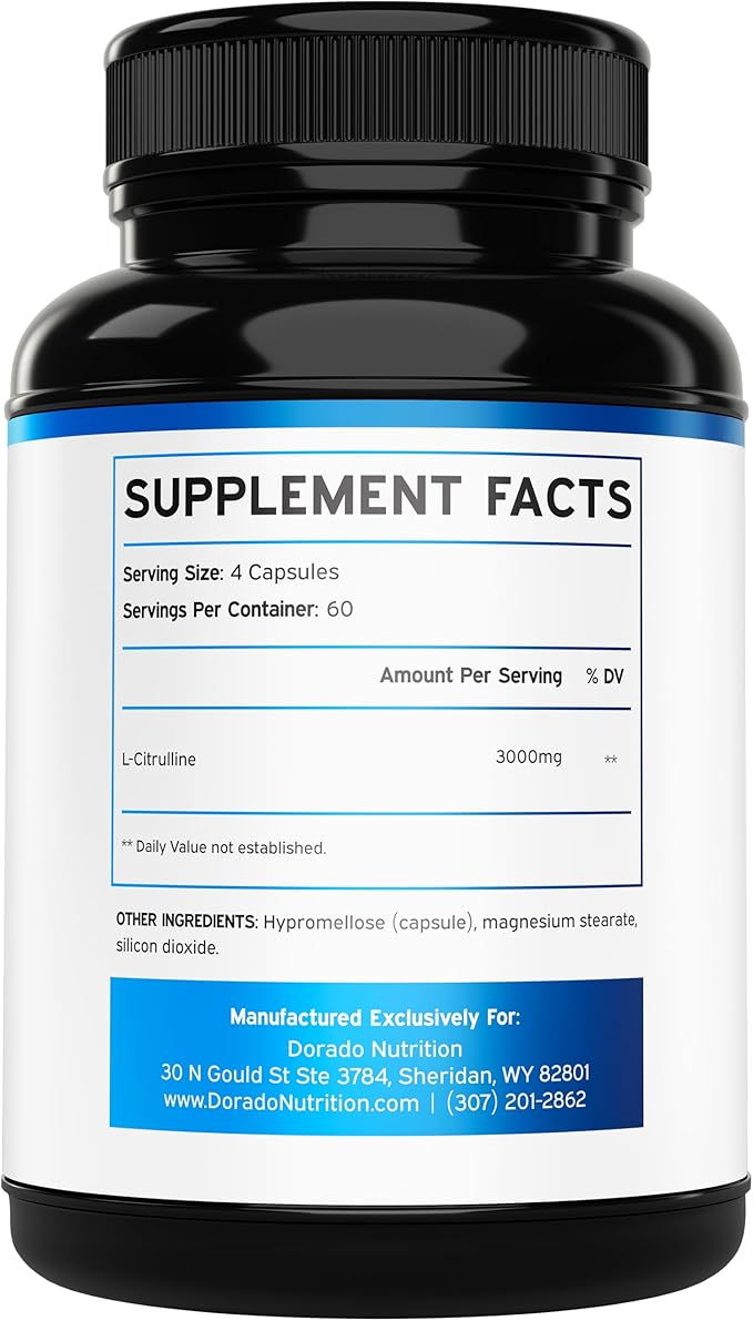 L Citrulline 3000mg Supplement (240 Count) - Support L Arginine &amp Nitric Oxide Pills - L Citrulline Powder (3g) - Arginine &amp Nitric Oxide Booster Powder for Stamina &amp Endurance - Vegan &am