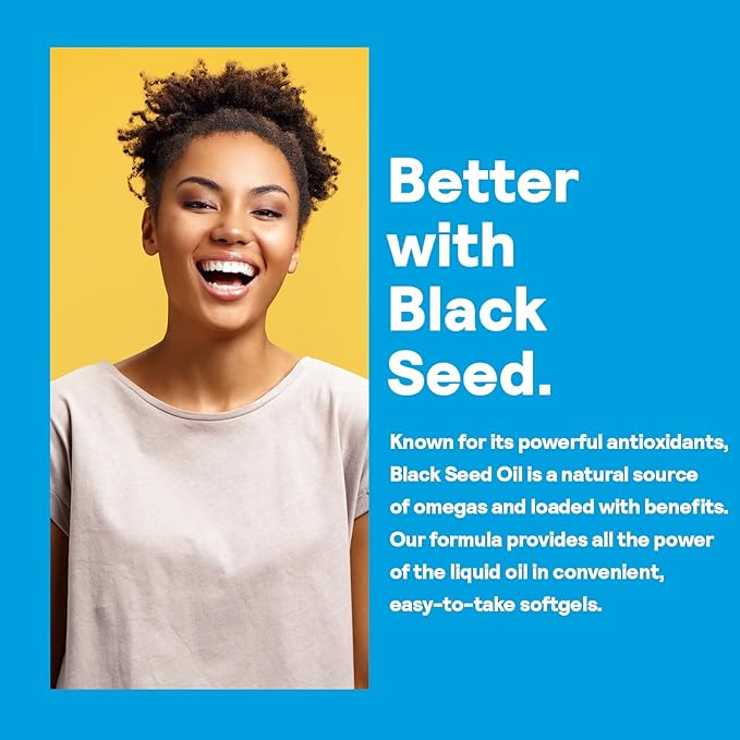 Nature's Life Black Seed Oil 2000mg - Nigella Sativa Oil Cold Pressed from Black Seeds - w/Thymoquinone Omega 6 9 - Joint Support Digestion Immune Support - 60-Day Guarantee 45 Serv 90 Softgels
