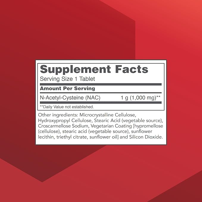 PROTOCOL FOR LIFE BALANCE NAC N-Acetyl Cysteine 1000mg - Glutathione Production &amp Respiratory Function - 120 Tabs