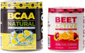 Nutrology BCAA Natural Plant Based BCAA Powder Lemonade Flavor (30 Servings) Beet Active Natural Pre-Workout Powder Passion Fruit Flavor (30 Servings)
