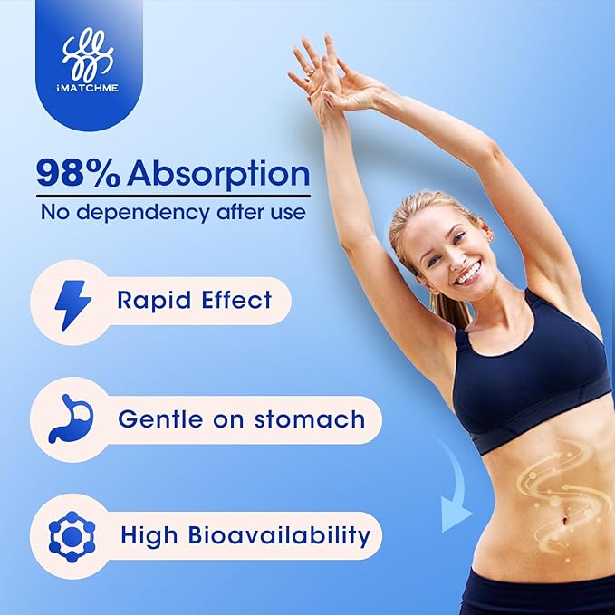 iMATCHME Magnesium Bisglycinate 100% Magnesium Supplement Support to Sleep &amp CalmnessHeart Healthy Muscle &amp Bones Maximum Absorption180 Capsules