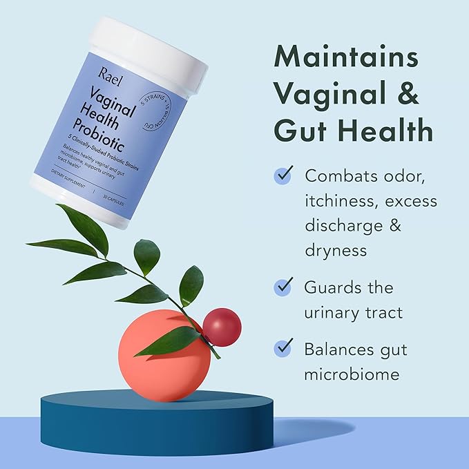 Rael Bundle - Probiotics Supplements for Women Digestive Enzymes Urinary Tract Health (30 Day Supply) &amp Foaming Feminine Wash pH Balance (5oz 2 Pack)