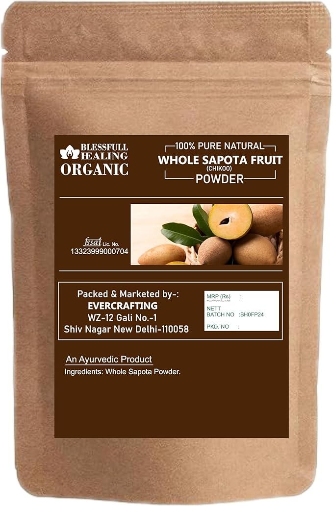 Blessfull Healing Organic Whole Sapota Fruit Powder 100% Pure Natural 100 Gram / 3.52 oz