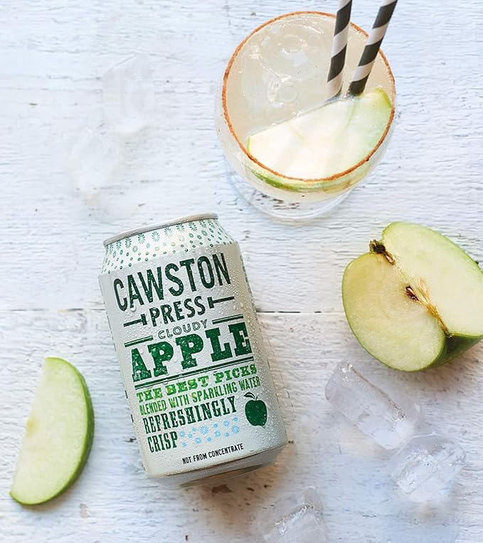 Cawston Press Sparkling Cloudy Apple Juice 11.15 Ounce Cans (Pack of 24)