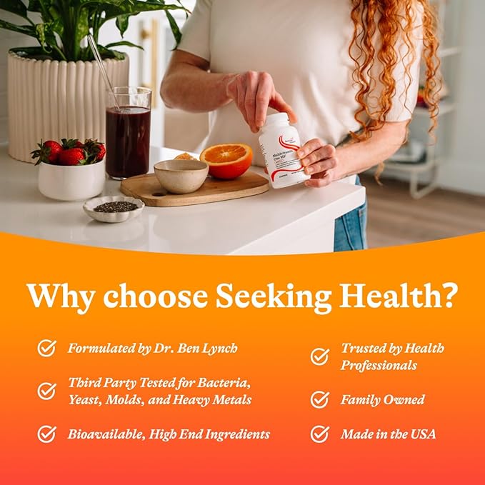 Seeking Health Multivitamin One MF - MTHFR Support Supplement with Calcium Folinate &amp Vitamin B12 - Easy-to-Digest - Methyl-Free Vegetarian Capsule - 45 Veggie Capsules