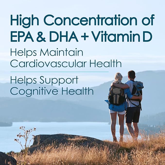 5X Ultimate Strength Omega 3 Fish Oil Supplements with High EPA and DHA Omega 3 Fatty Acids Fish Oil Supplement with Vitamin D and No Fishy Aftertaste 120 Softgels