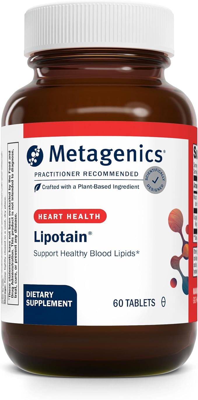 Metagenics Lipotain - Non-Flush Niacin &amp Guggul Extract - Supports Healthy Blood Lipids &amp Cholesterol Balance* - Inositol Hexanicotinate Tablets for Cardiovascular &amp Cellular Health* - 60