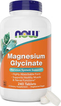 Now Foods Magnesium Glycinate 240 Tablets - Supports Healthy Muscle and Nerve Functions - Non-GMO