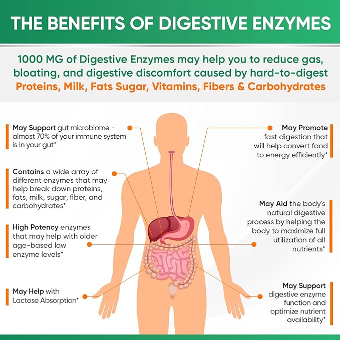 Wholesome Wellness Digestive Enzymes 1000MG Plus Prebiotics &amp Probiotics Supplement + Super-Absorb Multi Collagen Pills (Type I II III V X) Organic Herbs and Bioperine Bundle