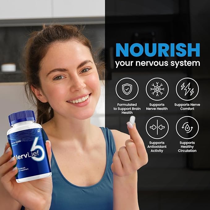 Nervlief 6 Capsules – Nervlief 6 Advanced Supplement Natural Blend Reviews (1 Pack - 60 Capsules)