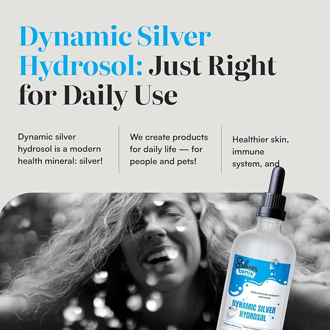 Dynamic Silver Hydrosol Fine Mist Spray for Pets – Bio-Active Silver Hydrosol Mist – Oral &amp Topical Use for Dogs &amp Cats – Daily Immune Support + Skin &amp Hygiene Care (8 Fl Oz)