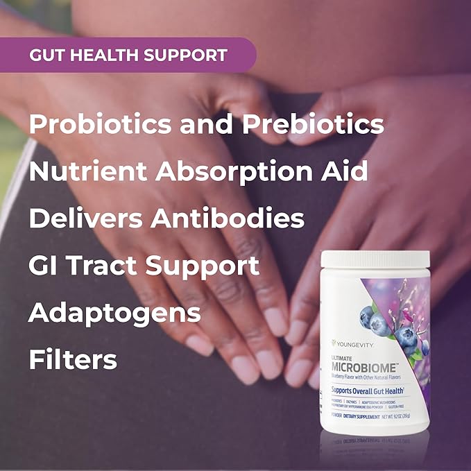 Youngevity Ultimate Microbiome – Prebiotic Probiotic &amp Postbiotic Gut Health Supplement – i26® Hyperimmune Egg Powder Probiotic Blend DigeZyme™ Enzyme Complex – Supports Digestion &amp Immune