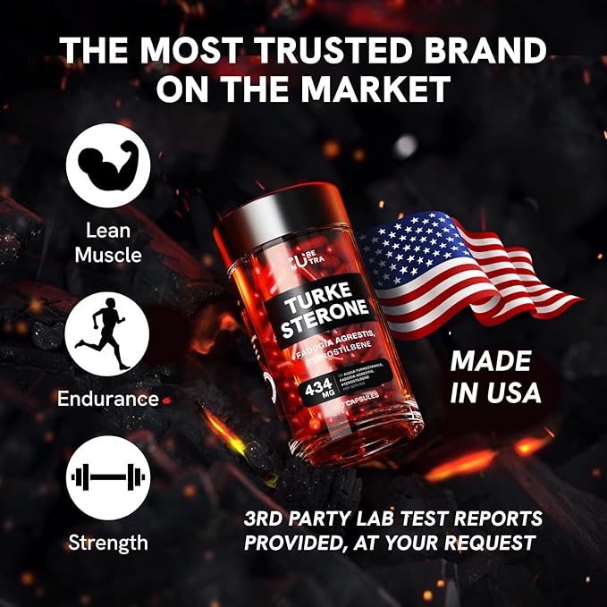 Organic Turkesterone Supplement for Men - Muscle Recovery &amp Growth with Organic Fadogia Agrestis Pterostilbene Ajuga Turkestanica | Complexed Turkesterone Powder | 240 Servings - 2 Packs