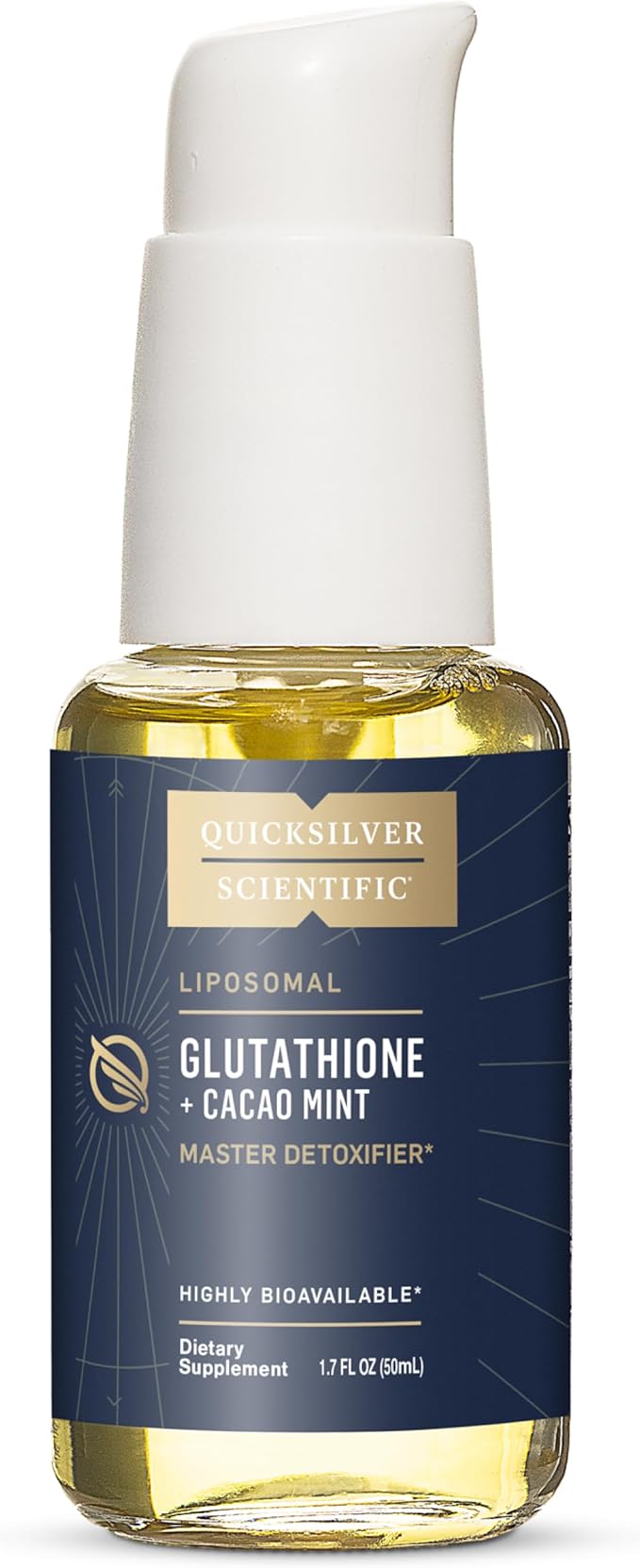Quicksilver Scientific Liposomal Glutathione - Superior Absorption Oral Glutathione Supplement for Detox &amp Immune Support - Cacao Mint (1.7 fl oz)