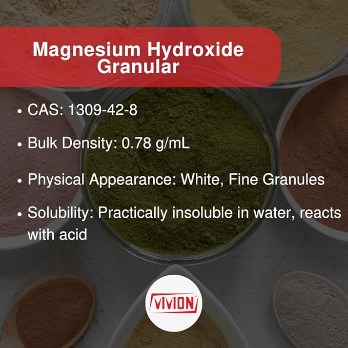 Magnesium Hydroxide USP Granular - Bulk 5 kg (11 lb) - Pharmaceutical Grade Excipient