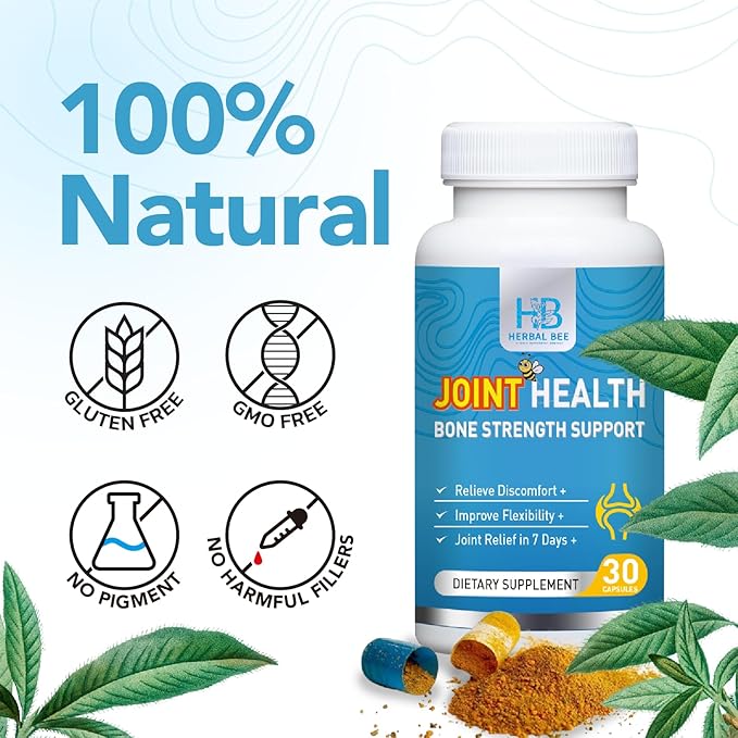 Joint Health Supplement – Advanced Turmeric Boswellia &amp Resveratrol Formula with Hyaluronic Acid &amp Collagen – Joint Relief Support Flexibility Mobility &amp Bone Strength | 30 Capsules