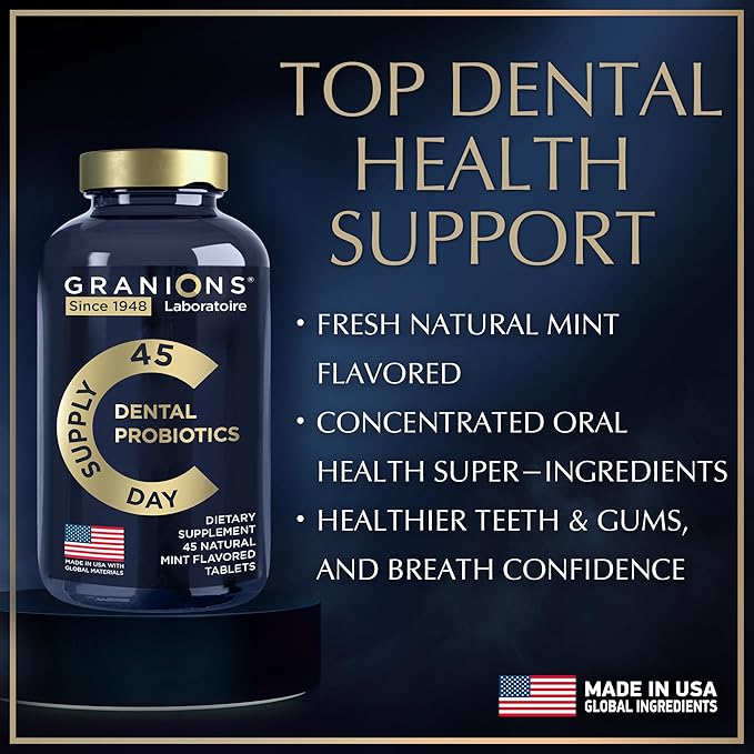Dental Probiotics for Teeth and Gums - Fresh Breath Lactobacillus Salivarius Probiotic for Women and Men - Oral Probiotics for Mouth Bad Breath Dental Probiotic for Mouth Health - 270 Mint Tablets