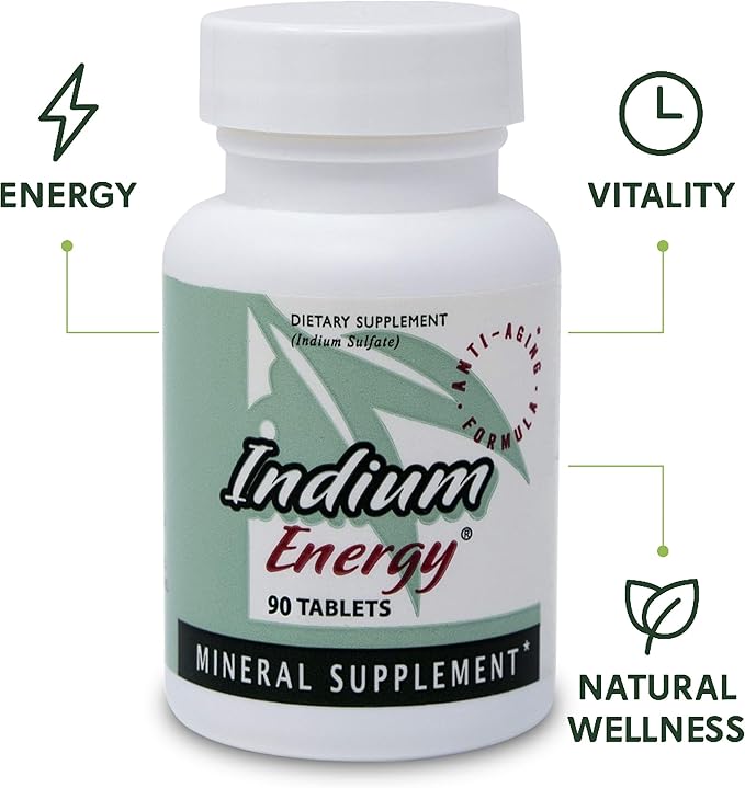 EAST PARK Research Indium Energy® Dietary Supplement Tablets – Indium Trace Mineral Formula with Olive Leaf Extract – Adult Daily Use – Simple Wellness Support – 90 Count