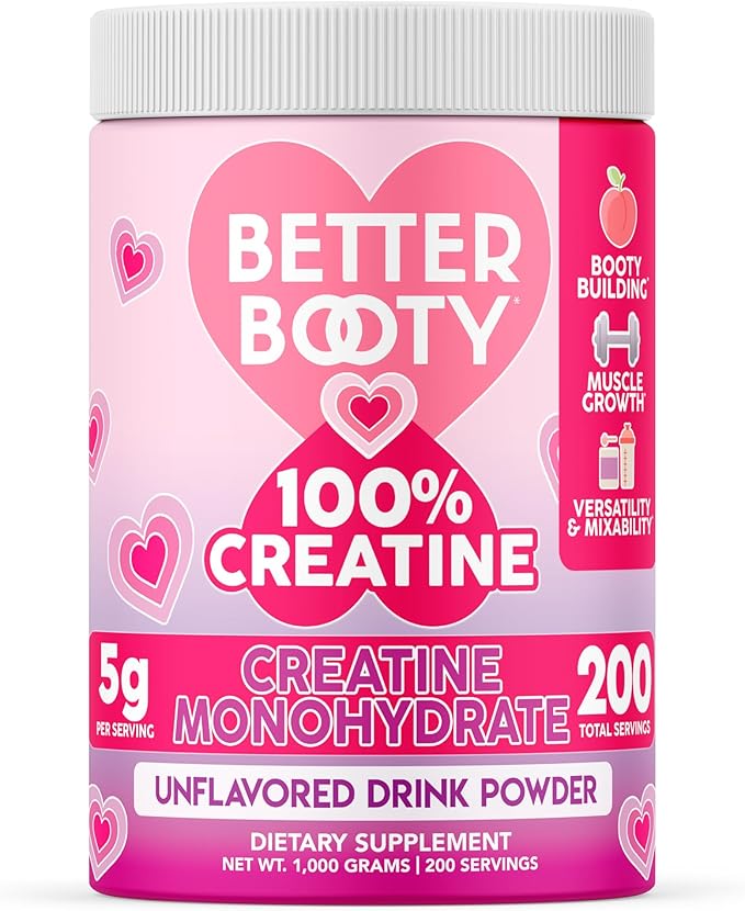 Women’s Creatine Monohydrate Glute Powder Drink Mix - 100% Pure Creatina Micronized 5g per Serving – Energy &amp Recovery Support – Keto &amp Vegan Friendly Unflavored (1 Kilo 200 Servings)