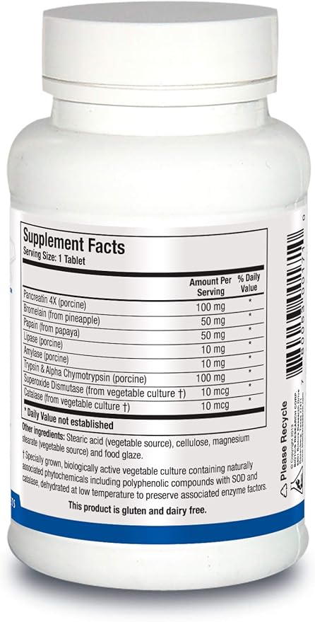 Biotics Research Intenzyme Forte™ Proteolytic Pancreatic Enzymes Pancreatin Bromelain Papain Lipase Amylase–Supplement Supports Healthy Protein Digestion–Immune &amp Circulatory Function 500 Tab