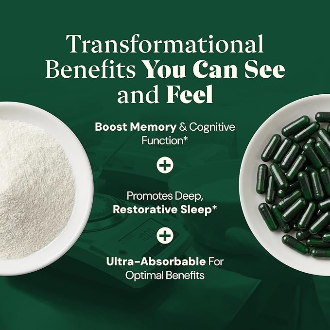 Magnesium L-Threonate with Apigenin Valerian Root &amp L-Theanine – No Melatonin Restful Sleep &amp Brain Supplement – Clinically Studied 7-Ingredient Formula – Memory &amp Focus – 60 Capsules