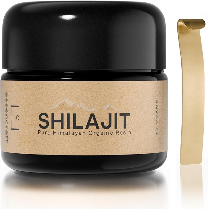 Organic Himalayan Shilajit Resin - 500mg Max Potency Lab Tested Pure Shilajit for Men and Women 85+ Trace Minerals Fulvic Acid Immune Support Energy &amp Cognitive Performance 4 Month Supply 60