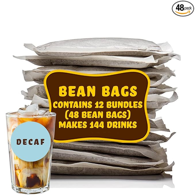 GRADY’S COLD BREW New Orleans Style - DECAF | 100% Arabica Ground Coffee &amp Chicory Pouches 12 Bundles of 4 Easy-to-Brew Bean Bags Makes 144 drinks