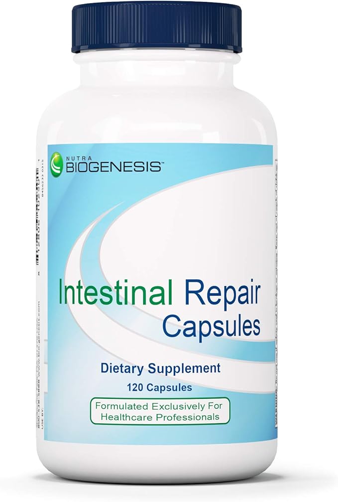 Nutra Biogenesis Intestinal Repair Capsules - Herbal Gut Health Supplement for Women &amp Men with Sodium Butyrate Daily - 120 Capsules